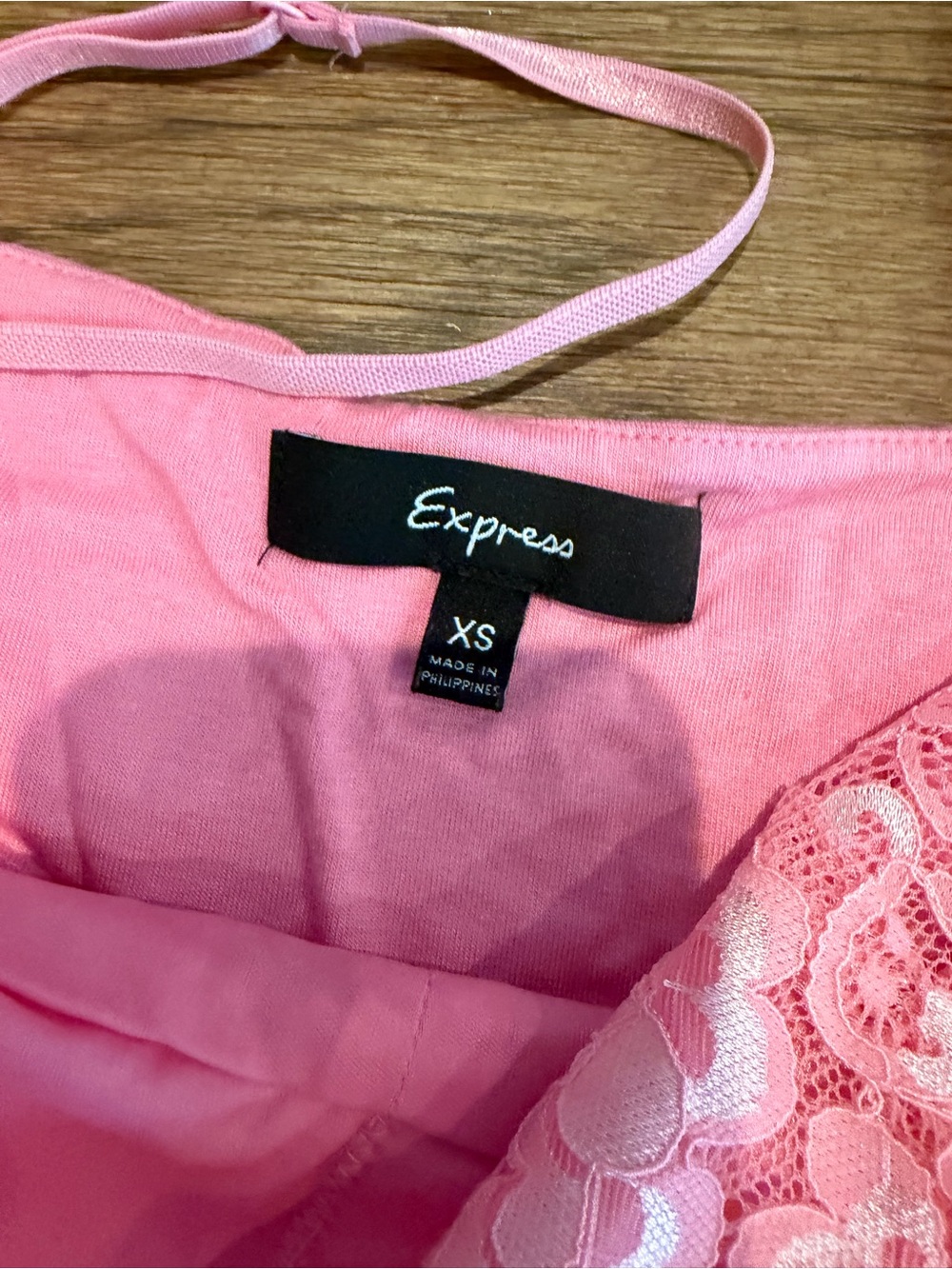 Express Pink Lace-Trim Cami Tank Top - Picture 3 of 4